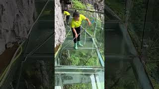 glass walkway water mopping process [upl. by Radbun815]