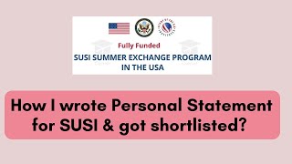 How I wrote SOP Personal Statement for SUSI and got shortlisted two times [upl. by Ise]