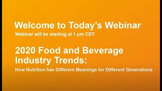 Food and Beverage Industry Trends Webinar [upl. by Ainirtac]