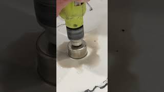 Cutting tile for shower valve opening [upl. by Atikan]