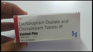 EscirenPlus Tablet  Escitalopram Oxalate and Clonazepam Tablets IP  Esciren Plus Tablet Uses Dose [upl. by Olvan409]