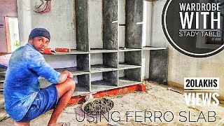 New Bedroom Cupboard with Study Table Making Using Ferro Slab  Bedroom Wardrobe  Bedroom Shelves [upl. by Eeruhs]