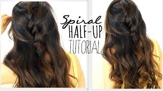 ★3 MINUTE SPIRAL HALFUPDO HAIRSTYLE  EASY BACKTOSCHOOL HAIRSTYLES [upl. by Seaden]