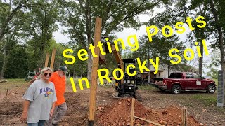 Sawmill Shed Progress  Setting Posts In Rocky Soil Part 1 [upl. by Attolrac]