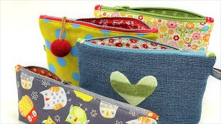 How To Make a Simple Zipper Pouch  Beginner Sewing Tutorial [upl. by Asillem538]