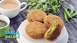 आलू मेथी टिक्की Aloo Methi Tikki by Tarla Dalal [upl. by Mckale]