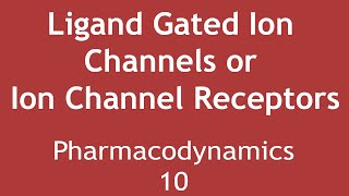 Ligand Gated Ion Channels or Ion Channel Receptors Pharmacodynamics Part 10  Dr Shikha Parmar [upl. by Roydd167]