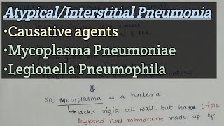 InterstitialAtypical Pneumonia  Mycoplasma Pneumoniae  Legionella Pneumophila [upl. by Tnahs283]