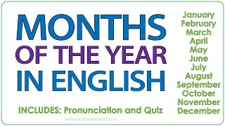 Months in English  Learn English Vocabulary  Basic English  Months Pronunciation amp Quiz [upl. by Nnelg745]