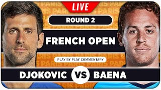 DJOKOVIC vs BAENA • French Open 2024 • LIVE Tennis PlaybyPlay Stream [upl. by Anatolio659]