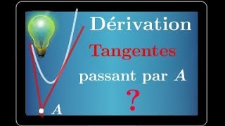 Trouver les tangentes à une courbe passant par un point donné • dérivation • première S [upl. by Arlena]