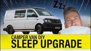 Camper Van CHEAP Bed Upgrade  PERMANENT MATTRESS TOPPER INSTALL  VW T6 Pop Top [upl. by Ielak288]