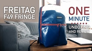 FREITAG F49 Fringe backpack  ONE MINUTE unboxing and review [upl. by Valma574]