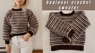 Learn how to make this crochet sweater as a beginner [upl. by Yaron503]