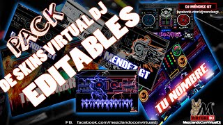 DESCARGA PACK DE SKINS VIRTUAL DJ EDITABLES CON TU NOMBRE DE DJ [upl. by Neirda377]