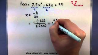 PreCalculus  Finding the maximum or minimum of a function [upl. by Skiest]