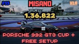 ACC PS5  MISANO 136822  PORSCHE 992 GT3 CUP  FREE SETUP  V19 [upl. by Calbert]