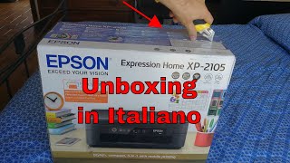 Epson Expression Home XP2105 XP2100 • Unboxing ITA [upl. by Llevart915]