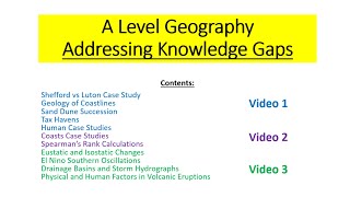 A Level Geography  Addressing Knowledge Gaps Part 2 [upl. by Airemat]