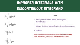 Improper integrals discontinuous integrand [upl. by Ahmad]