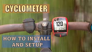 Bike cyclometer installation and setup bicycle computer speedometer odometer mounting [upl. by Eenwat]