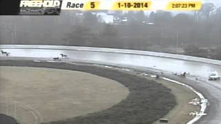 Accident at Freehold Raceway track involving horses and a pace car [upl. by Alak]