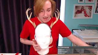 Stream Archive Making an antler headdress  Part 1 [upl. by Apple]