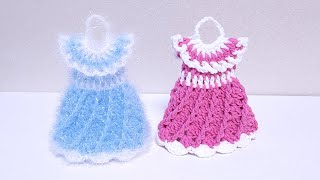 수세미뜨기 회오리 원피스 수세미 Crochet mini dress Crochet dish scrubby [upl. by Thetos]