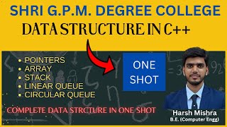 Data Structures Crash Course in C  Pointers Arrays Stack Queue  Shri GPM Degree College [upl. by Ogram700]