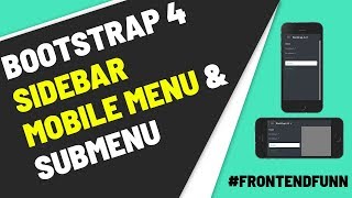 Bootstrap 4 Sidebar Menu Responsive with Sub menu [upl. by Otcefrep518]