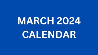 March 2024 Calendar Printable with Holidays of USA UK India Canada Australia etc  CalendarBuzz [upl. by Sholeen498]