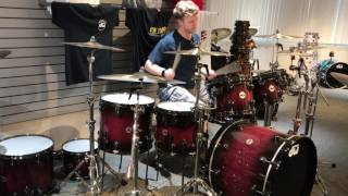 Playing DW Purpleheart Drum set in Showroom [upl. by Casi343]