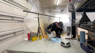 Spraying Cosmoline Rust Veto 342 with a HVLP paint gun [upl. by Aneerbas]