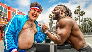 Fake Fat Suit Prank at Muscle Beach [upl. by Swor109]