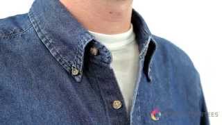 Harriton M550  Mens LongSleeve Denim Shirt  RushOrderTees [upl. by Chadwick]