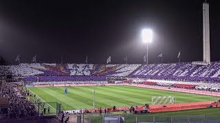 Curva Fiesole con un grande coreografia in tutto lo stadio  Fiorentina  Milan 30032024 Serie A [upl. by Hagi795]