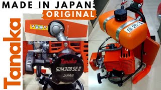 UNBOXING TANAKA Backpack Brush Cutter SUM328 SE II  How To Install  Test  Mesin Potong Rumput [upl. by Vashtia]