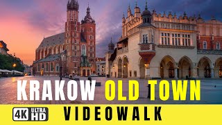 Walking Tour in Krakow Poland in a Cloudy Day  Krakow Old Town [upl. by Ailad]