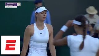 Maria Sharapova upset at Wimbledon 2018 highlights analysis pressers  ESPN [upl. by Nuawad]