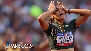 All Angles Sydney McLaughlinLevrones WORLD RECORD Trials victory stride by stride  NBC Sports [upl. by Deeanne]