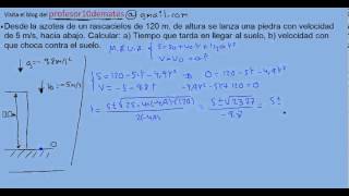 Ejercicio 11 tiro lanzamiento vertical caída problema resuelto [upl. by Evita942]