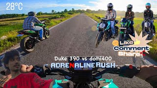 Dominar 400 Vs duke 390 full adrenaline rush dominar400 duke390 [upl. by Nochur]