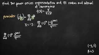 Power series representation radius and interval of convergence KristaKingMath [upl. by Arutak]