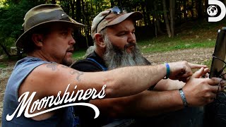 Mike Uses a Drone To Catch the Competition  Moonshiners  Discovery [upl. by Anekahs]