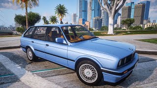 GTA V 1989 BMW E30  Realistic Engine Sound Mod  NVE  QuantV  5Real  ReShade  4K [upl. by Girand]