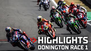 WorldSBK Race 1 Highlights  2022 UK Round [upl. by Enelrak221]