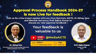 LIVE DISCUSSION ON AICTES APPROVAL PROCESS HANDBOOK 202427 [upl. by Oknuj99]