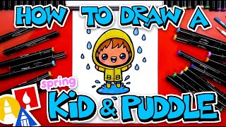 How To Draw A Spring Kid Jumping Into A Puddle [upl. by Corney]