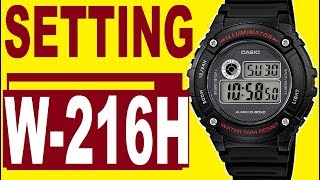 Casio W216H manual 3435 to set time [upl. by Enirrok]