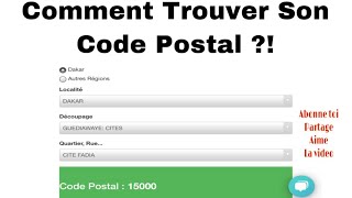 Comment Trouver Son Code Postal  en WOLOF [upl. by Zachar]